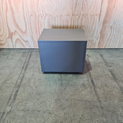 Schiavello metal three drawer pedestal in charcoal