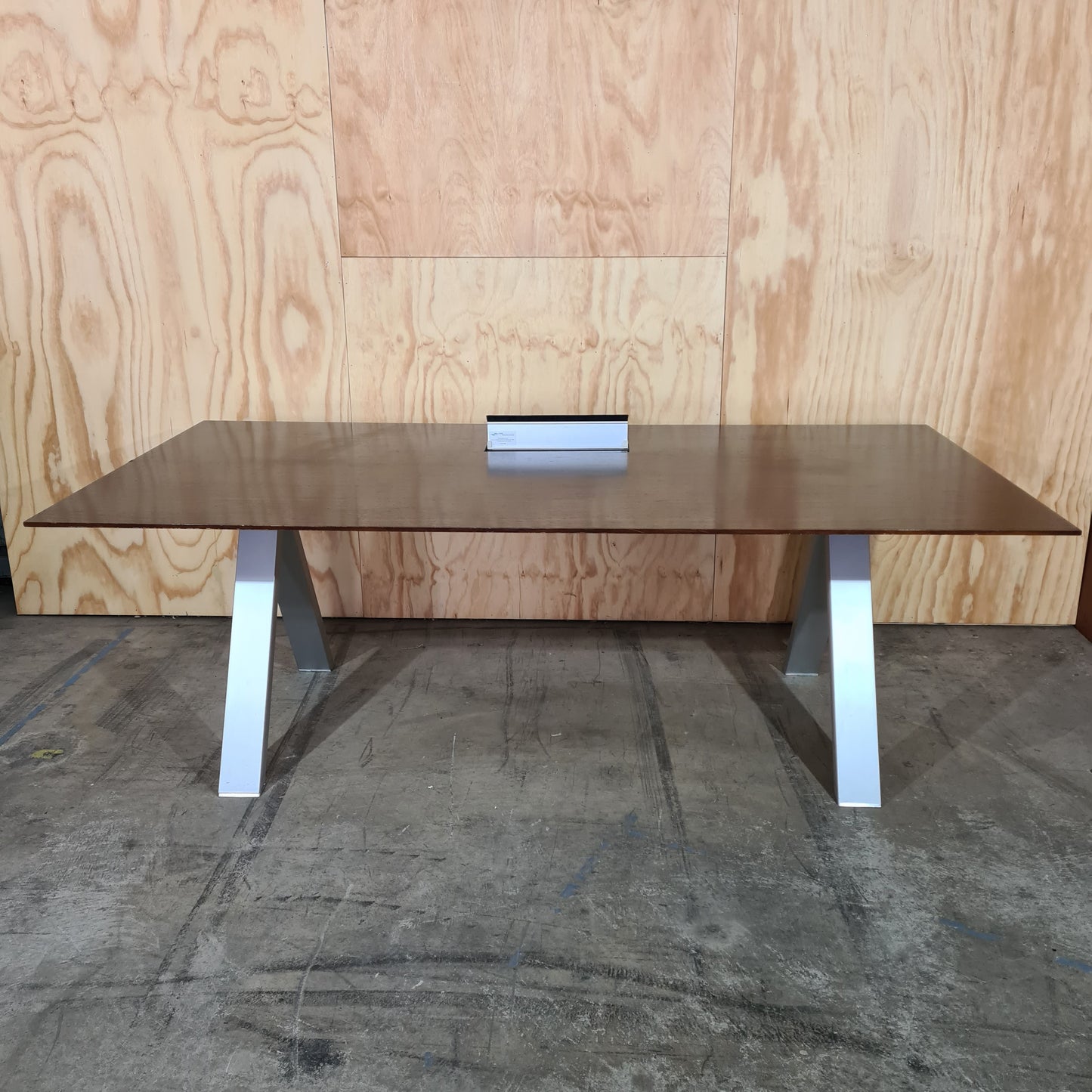 Executive Desk in Dark Oak with Powerboard