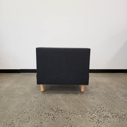 Single Seat Sofa in Charcoal Grey with Wooden Legs