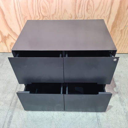 Modular 4 Drawer filing unit in black