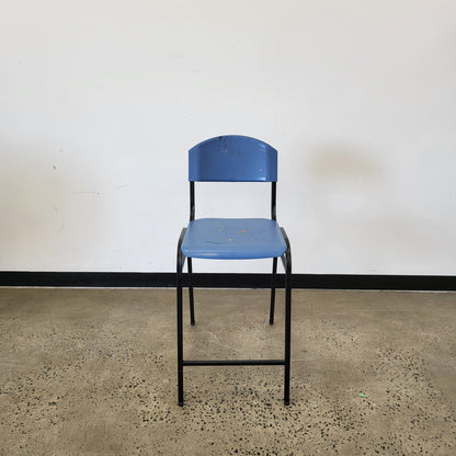 BULK BUY: Vintage Studio Chair in Sky Blue with Black Metal Frame