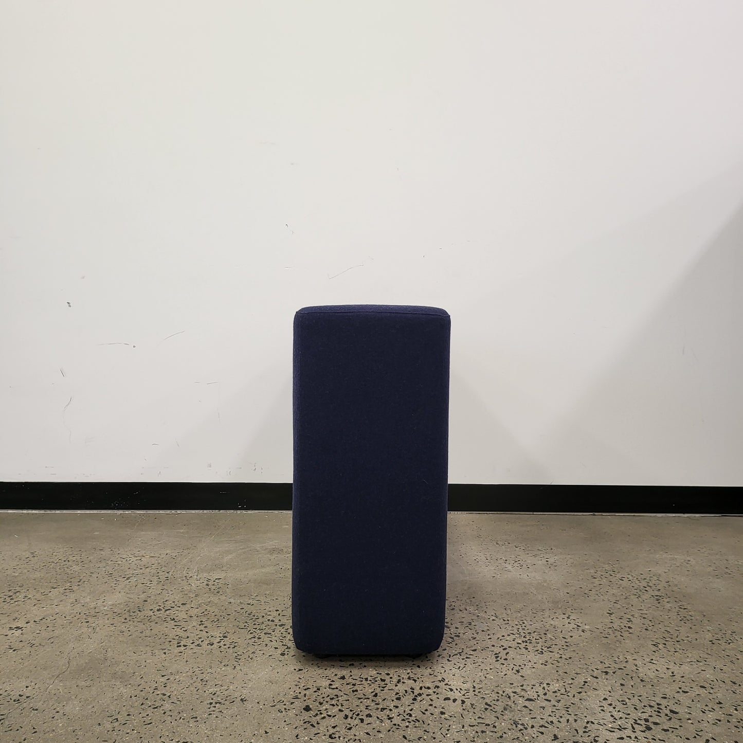 Derlot 'Tetromino Soft' Rectangle High Upholstered Ottoman in Navy Blue Wool by Alexander Lotersztain
