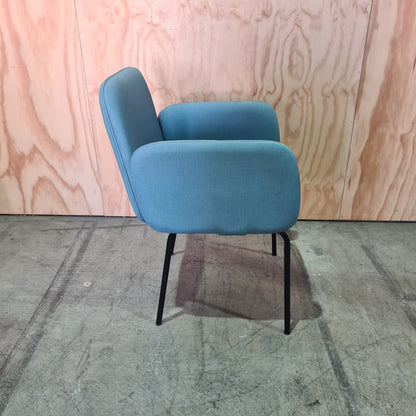 Singular Cushion Chair with Armrests in Light Green