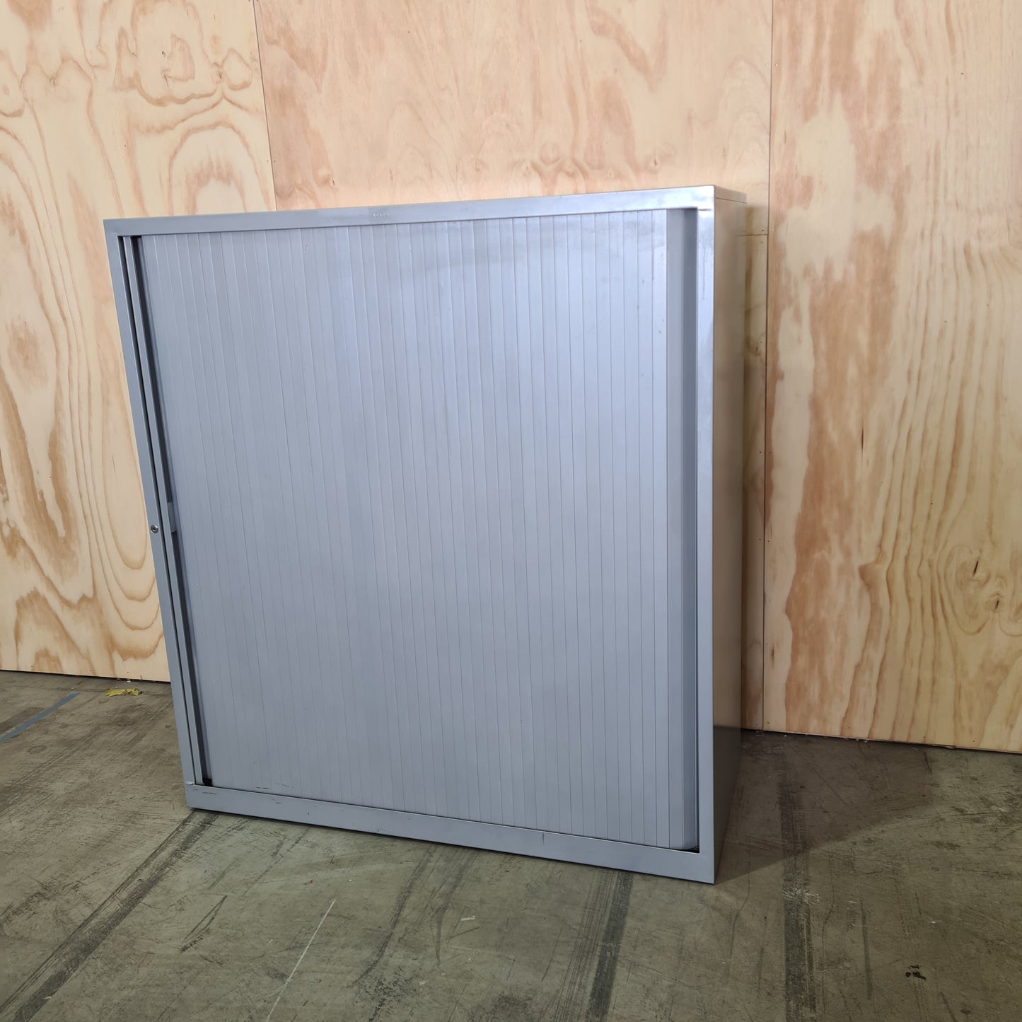 Bosco Medium Tambour Unit with Filing Shelves in Silver