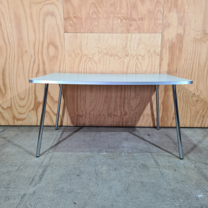Meeting Table with Light Green Top and Chrome Legs