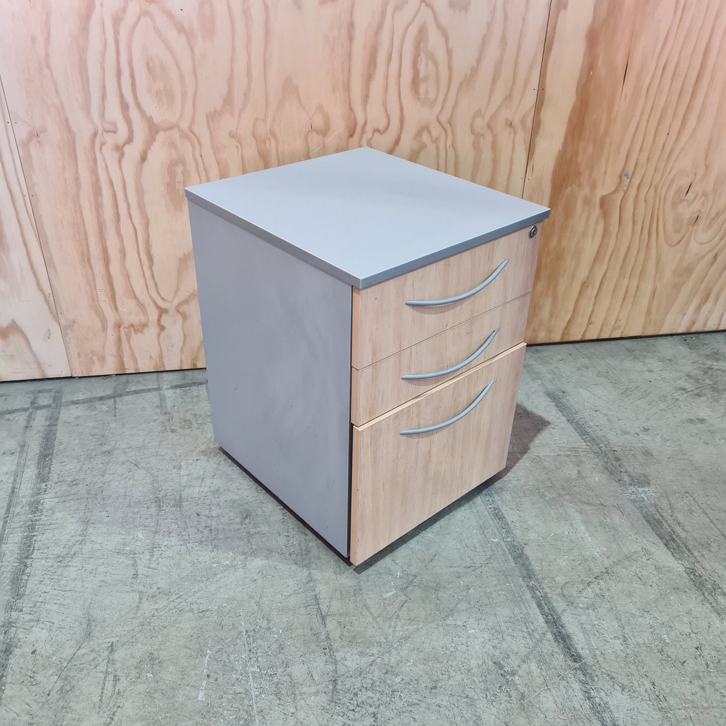 Beech and grey pedestal