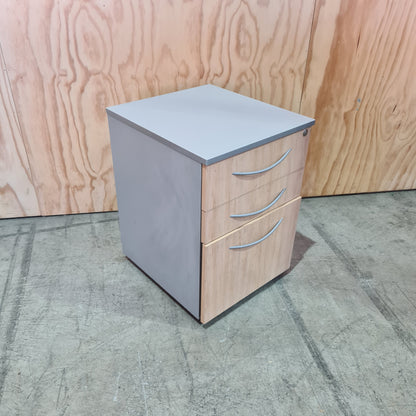 Beech and grey pedestal