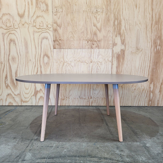 Wood Veneer Board Table with Tapered Legs