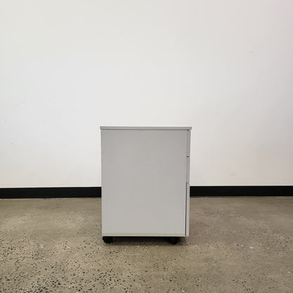Pedestal Caddy with 3 Drawers in Light Grey