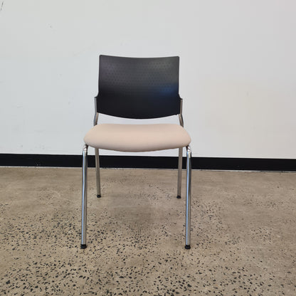 Schiavello Reception Stackable Chair with Cream Upholstery