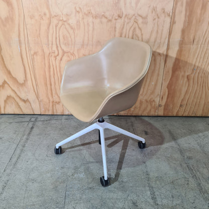 Vinyl Tub Chair by Donati with white legs (B Grade)