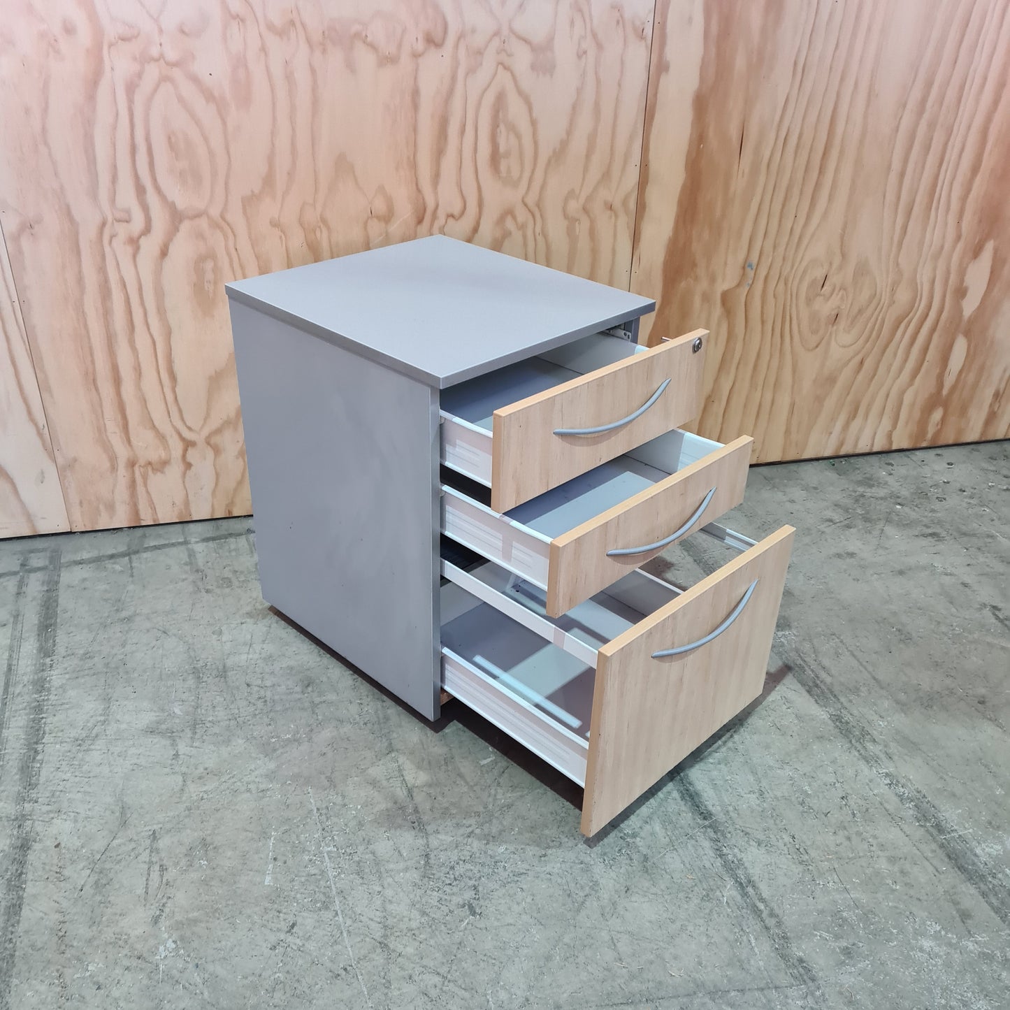 Beech and grey pedestal