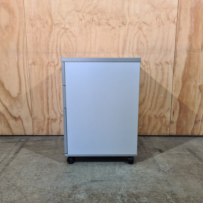 Grey Pedestal with Silver Handles