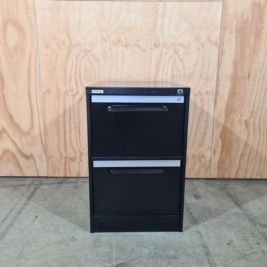 Black Hi-Design 2 Drawer Filing Cabinet