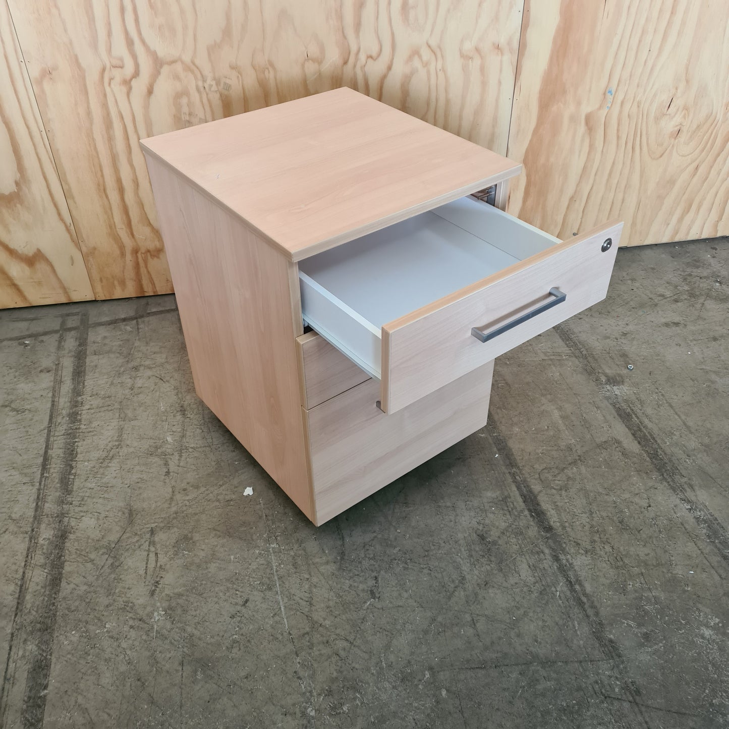 Light Wood Laminate 3 Drawer Pedestal