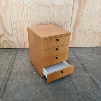 Wood Laminate Yellow 4 Drawer Pedestal