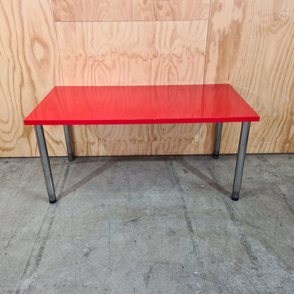 Red IKEA "Linnmon" Table