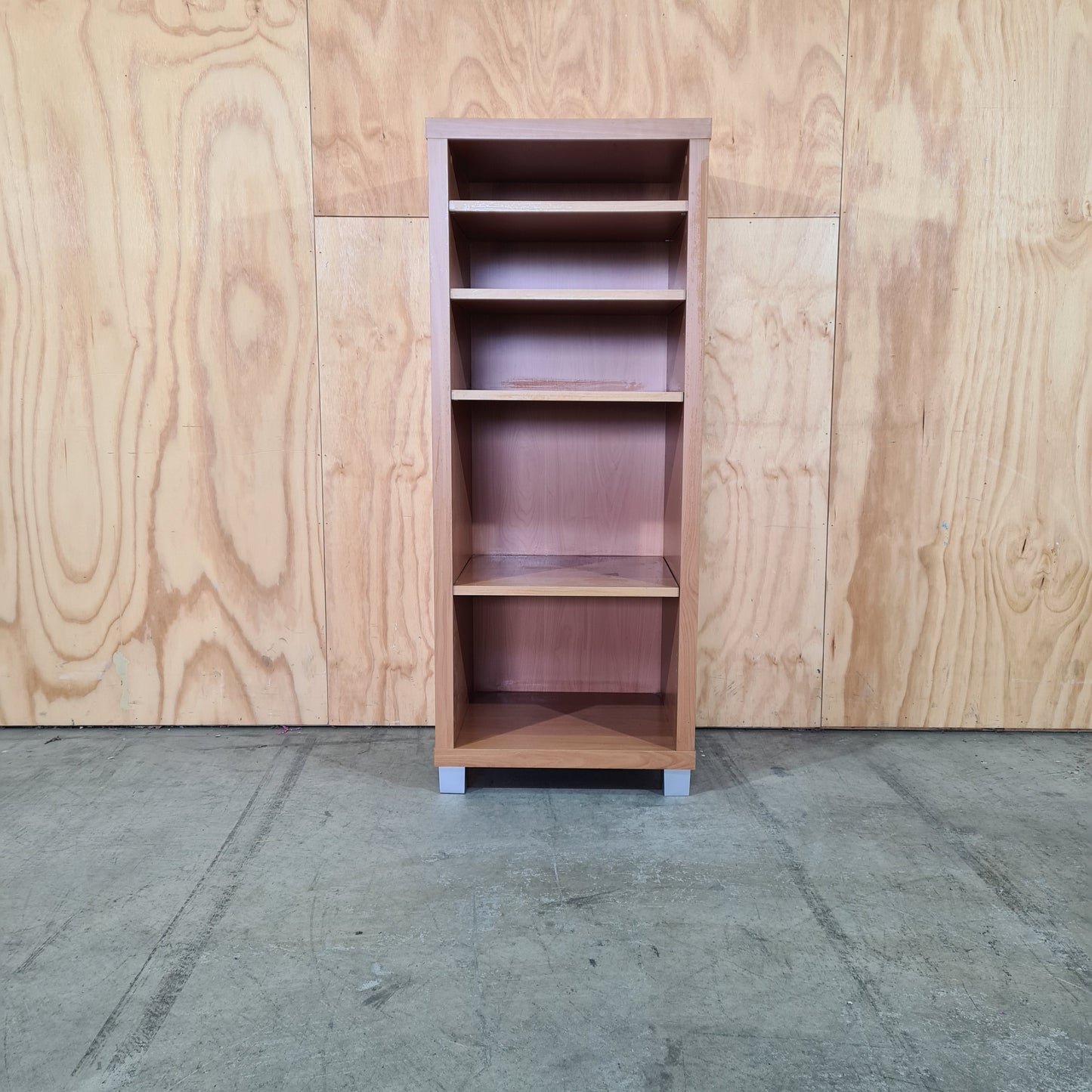 Contemporary Beech Veneer Bookcase