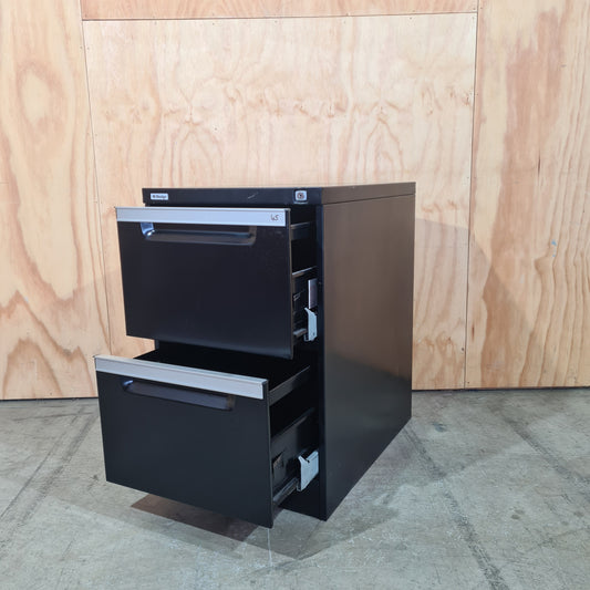 Black Hi-Design 2 Drawer Filing Cabinet