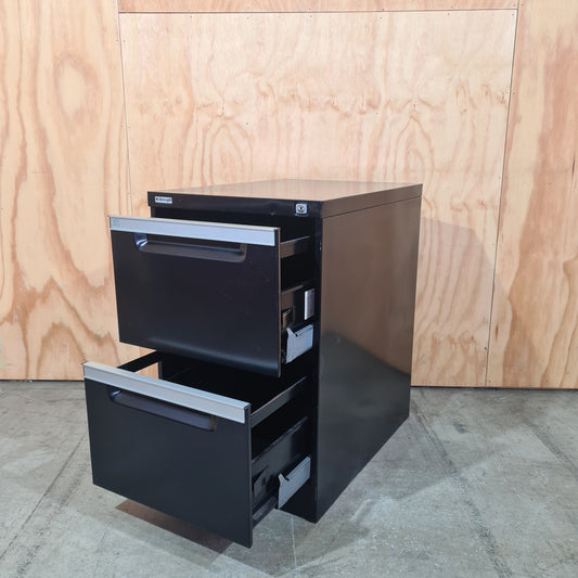 Black Hi-Strength 2 Drawer Filing Cabinet