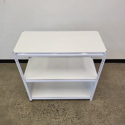 Planex Short Storage White Metal 2 Shelving Unit