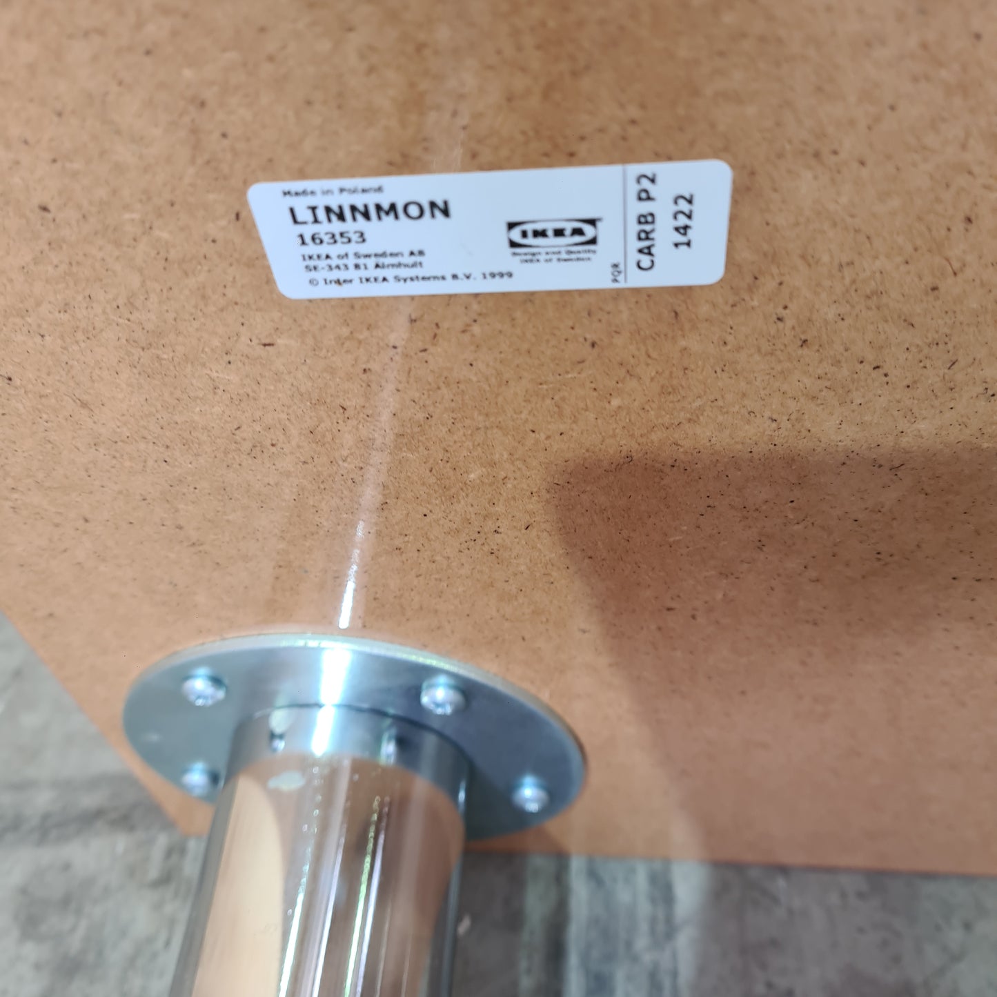 Red IKEA "Linnmon" Table