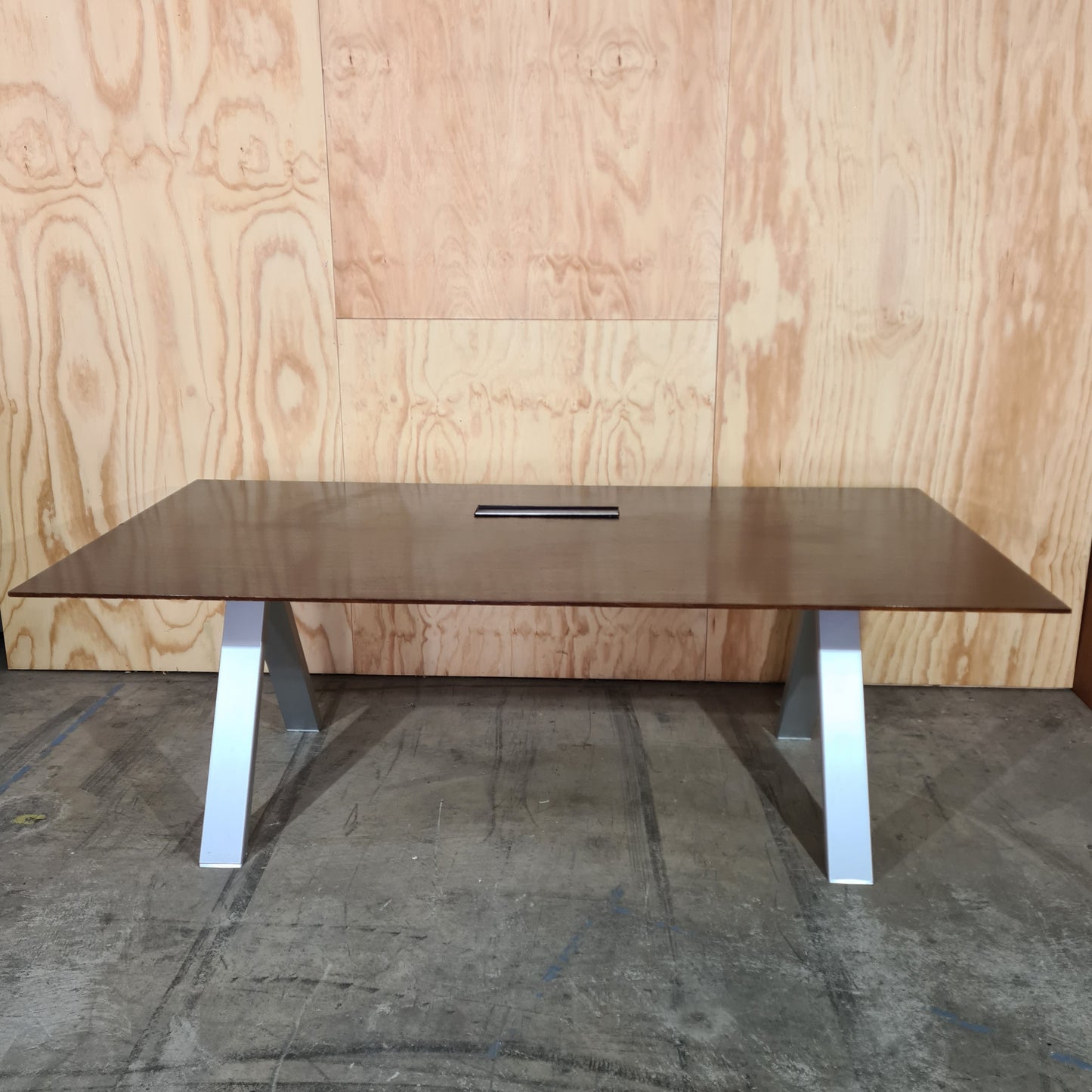 Executive Desk in Dark Oak with Powerboard