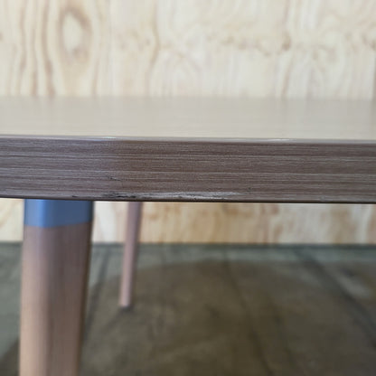 Wood Veneer Board Table with Tapered Legs