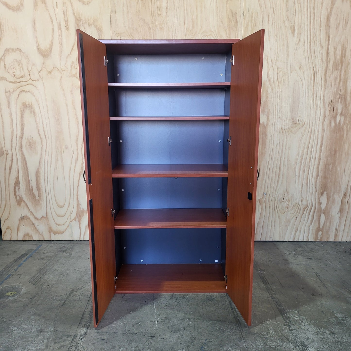 Timber Stationery cabinet in Cherry and Charcoal