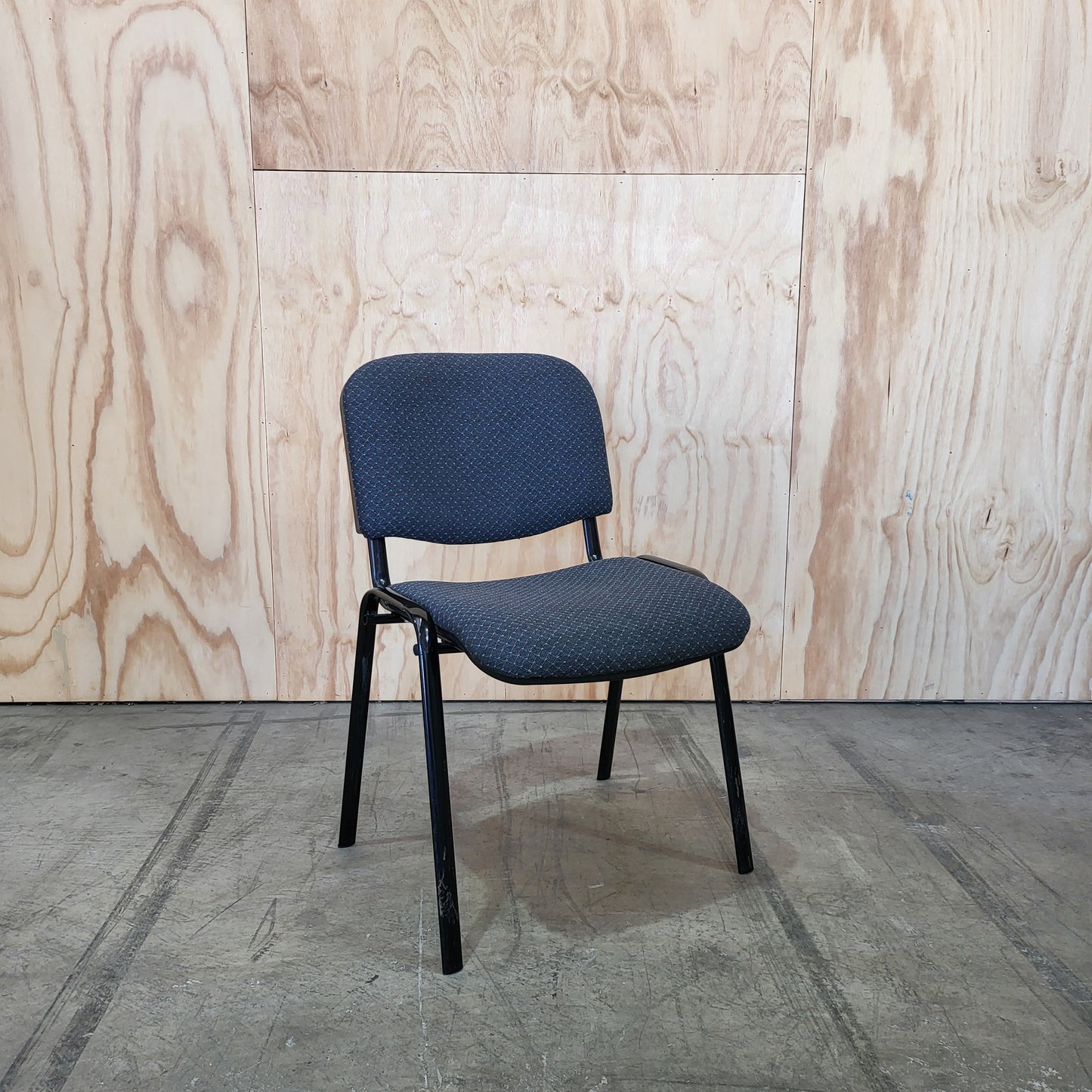 Visitor Chair with Blue Patterned Upholstery