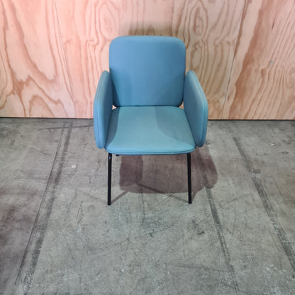 Singular Cushion Chair with Armrests in Light Green