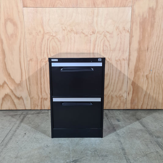 Black Hi-Strength 2 Drawer Filing Cabinet