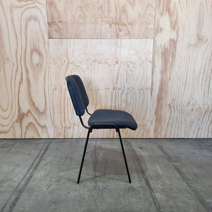 Visitor Chair with Blue Patterned Upholstery