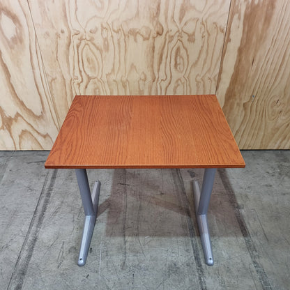 Compact Timber Veneer Desk on Metal Legs