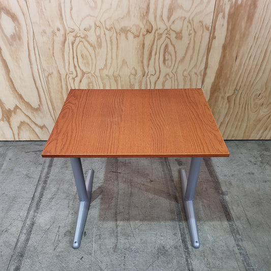 Compact Timber Veneer Desk on Metal Legs