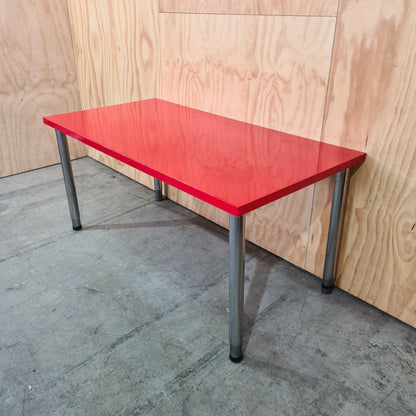 Red IKEA "Linnmon" Table