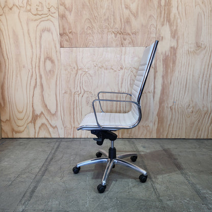Eames Replica White Leather Highback Chair