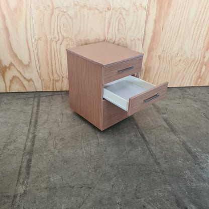 Wood Laminate 3 Drawer Pedestal with chrome handles