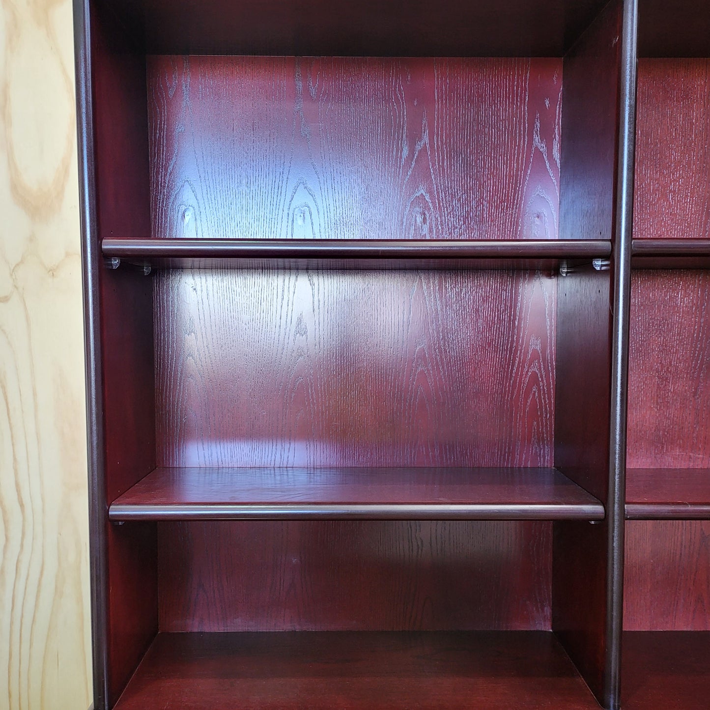 Wooden Bookcase with Shelving in Mahogany