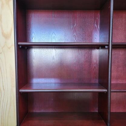 Wooden Bookcase with Shelving in Mahogany