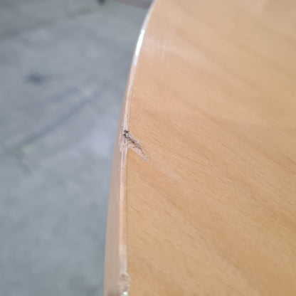 Round Timber Veneer Meeting Table