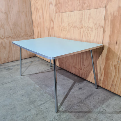 Meeting Table with Light Green Top and Chrome Legs