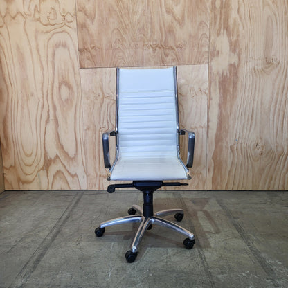 Eames Replica White Leather Highback Chair