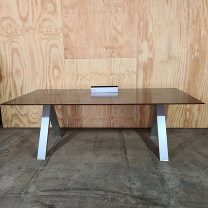 Executive Desk in Dark Oak with Powerboard