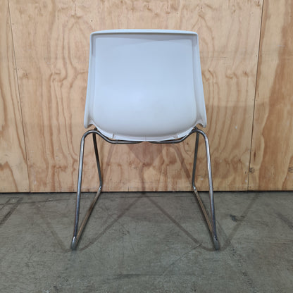 Sebel Hobnob Stacking Sled Chair in White