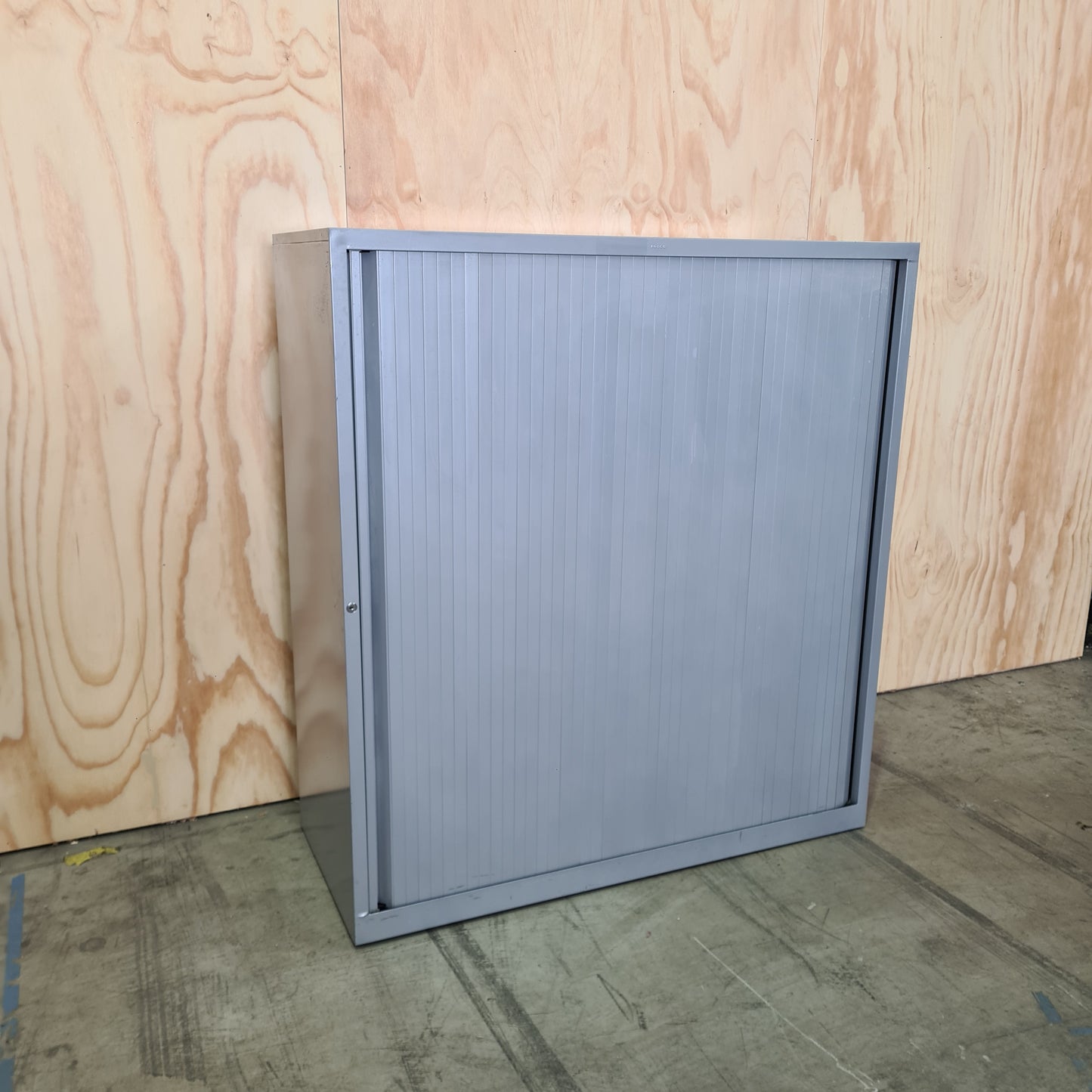 Bosco Medium Tambour Unit with Filing Shelves in Silver