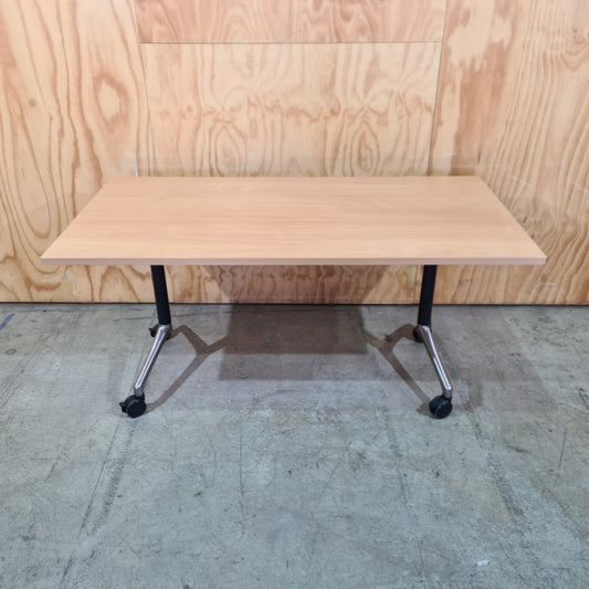 Timber Laminate Flip Table on Castors