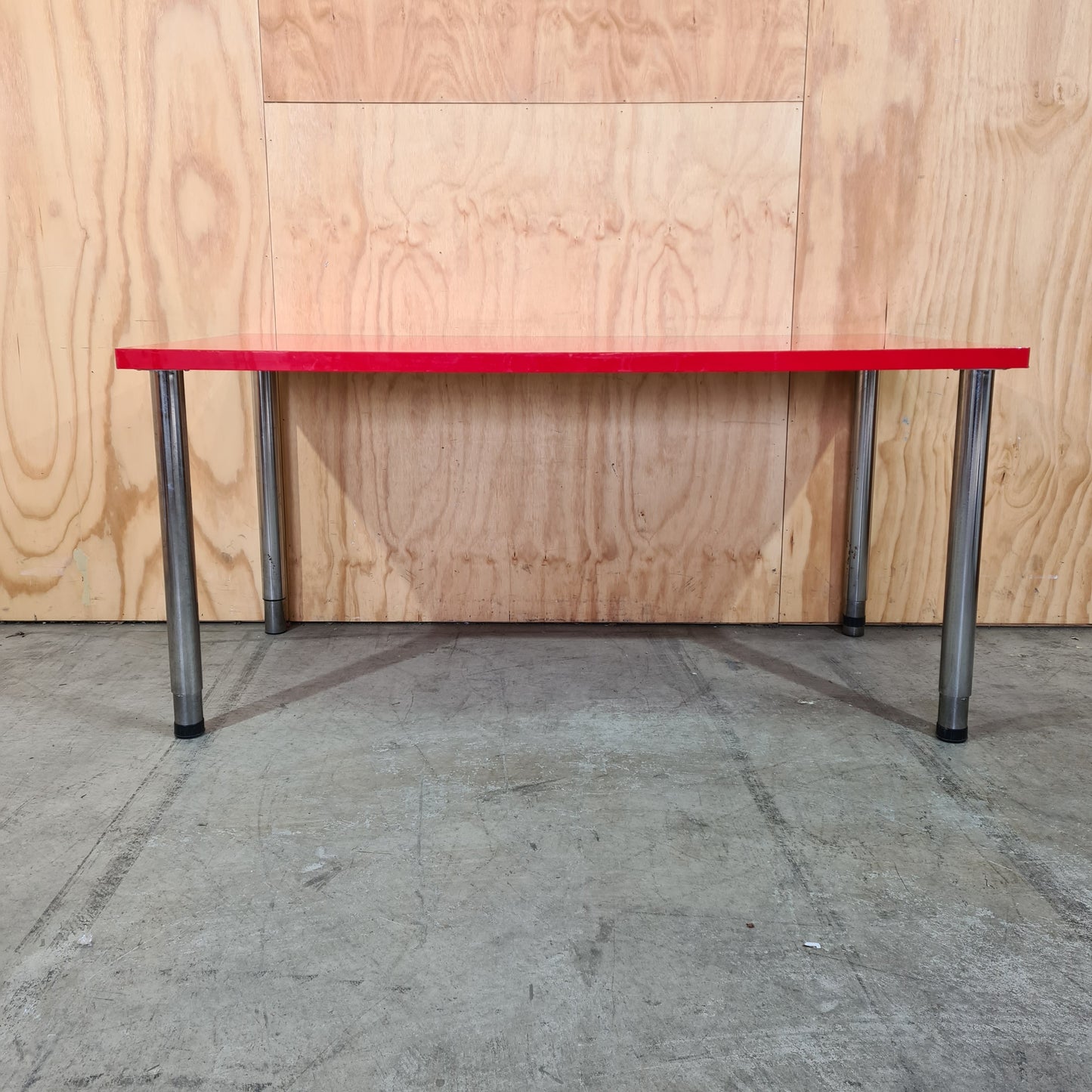 Red IKEA "Linnmon" Table