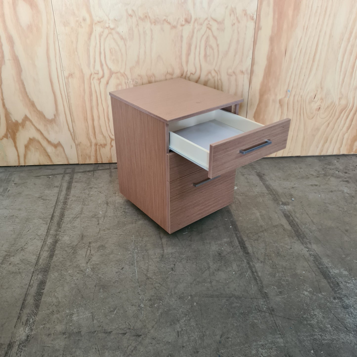 Wood Laminate 3 Drawer Pedestal with chrome handles