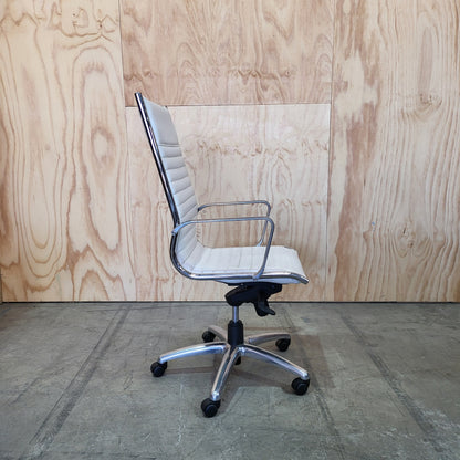 Eames Replica White Leather Highback Chair